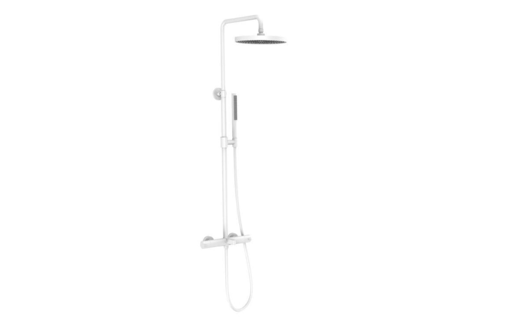 Coloana dus completa cu termostat ELEGANT cu  3 functii, montaj pe perete – Alb mat