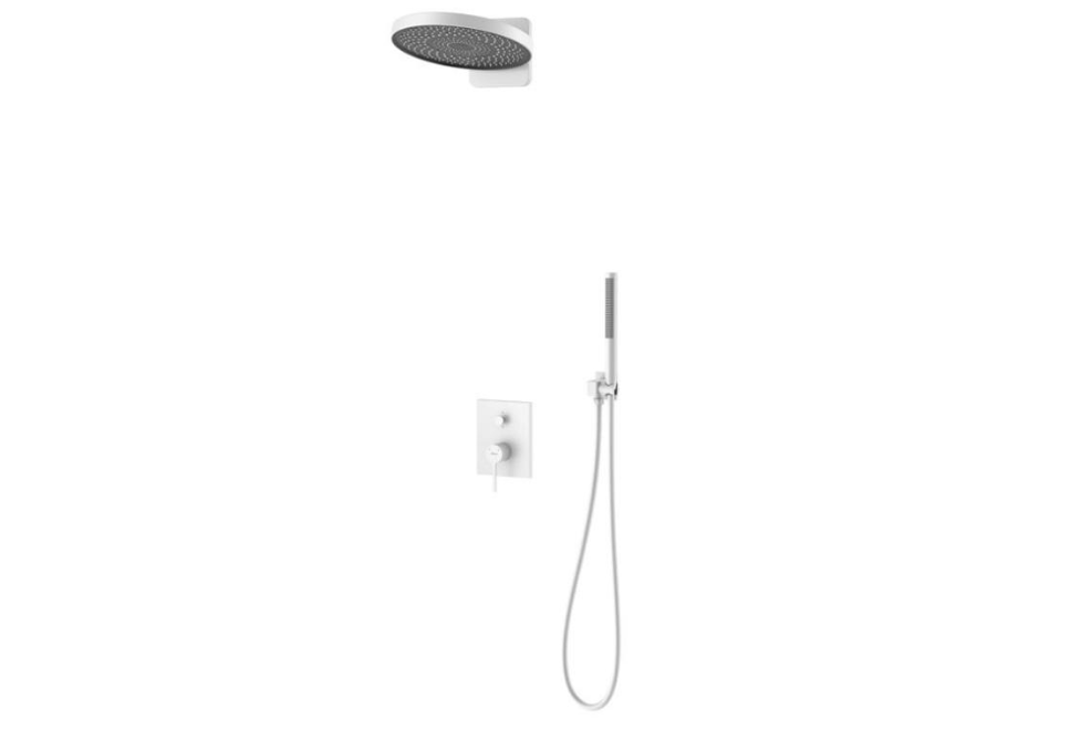 Set de duș cu termostat ELEGANT, incastrat in perete cu unitate interna – Alb mat