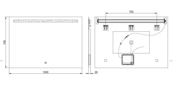 Oglinda LED 1000x700 – Anti-aburire, 2100 lm - imagine 2