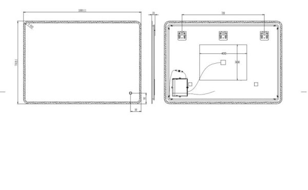 Oglinda LED 1000x700 – Anti-aburire, 2500 lm, Control Tactil - imagine 3