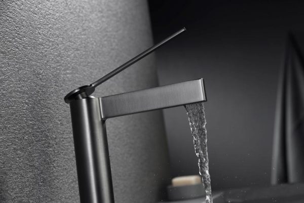 Baterie lavoar ELEGANT cu montaj pe lavoar - gun metal - imagine 5