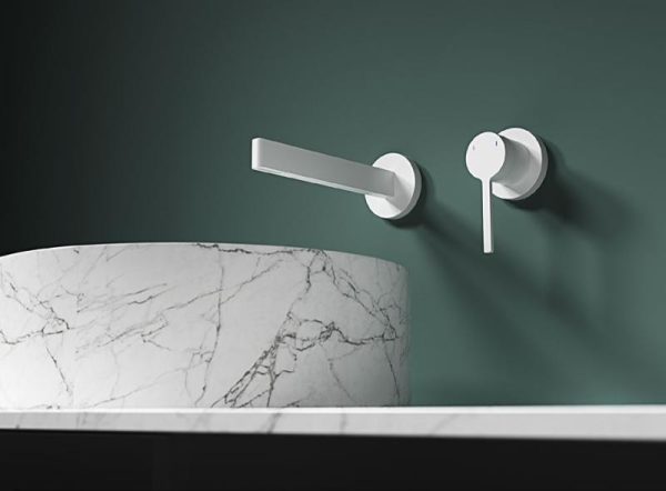 Baterie lavoar ELEGANT incastrata in perete - Alb mat - imagine 5