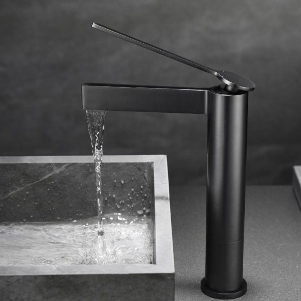 Baterie inalta lavoar ELEGANT, cu montaj pe blat - gun metal - imagine 4