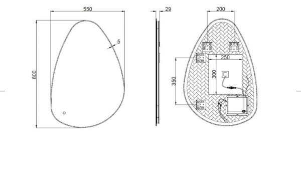 Oglinda LED 60x80 – Anti-aburire, 1750 lm, Montată pe Perete - imagine 2